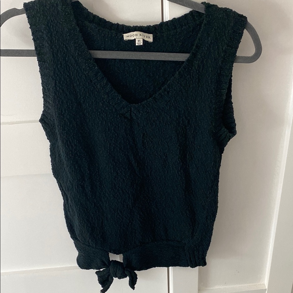 Black Textured Women's Top